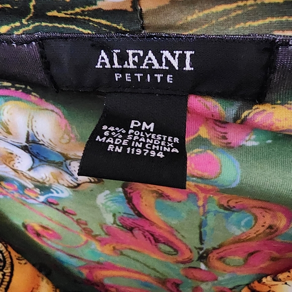Alfani blouse, colorful, beautiful, petite medium PM - Picture 2 of 3